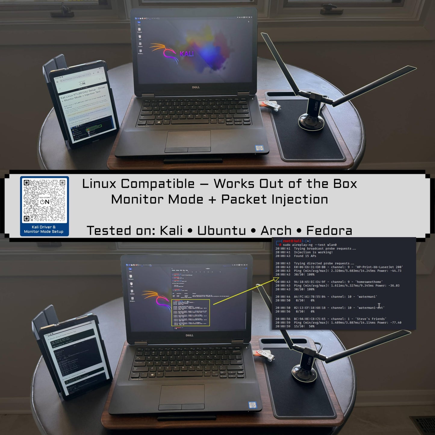 AC1200 RTL8812AU USB WiFi Adapter for Kali Linux, Ubuntu and Fedora
