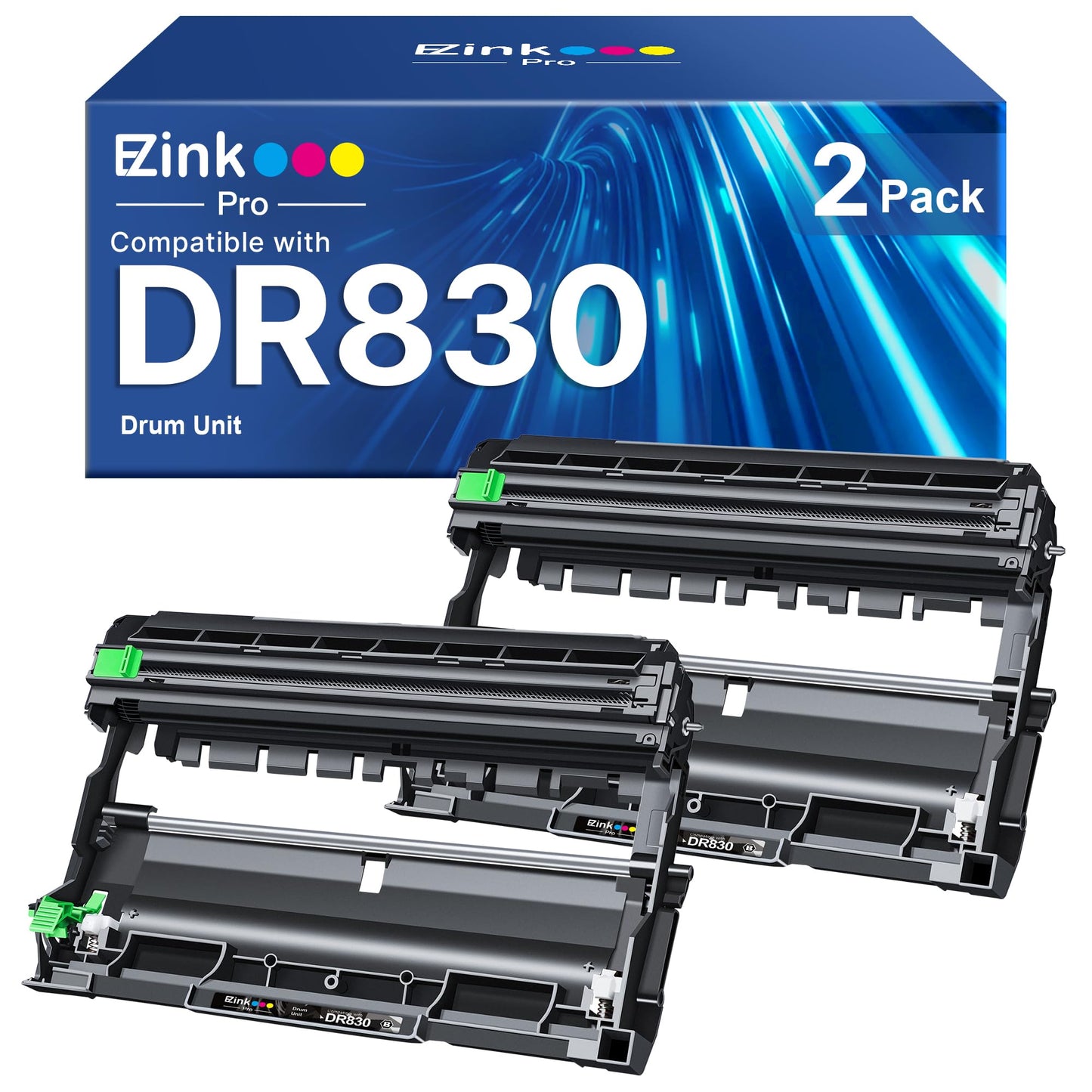 E-Z Ink Pro DR830 Drum Unit 2 Pack Compatible Replacement for Brother DR830 Drum Unit DR-830 TN830 TN-830 to use with HL-L2460DW DCP-L2640DW