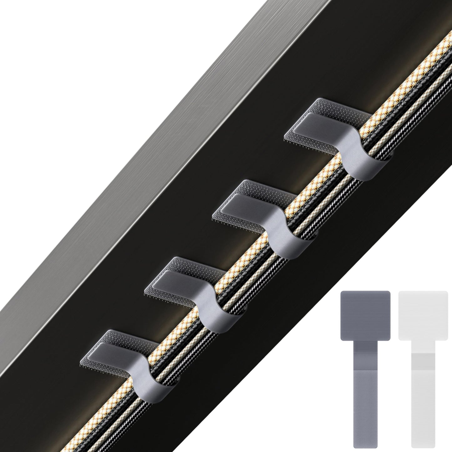 LX IntMfr. Hook and Loop Cable Ties, Self Adhesive Hook and Loop Cable Straps, Sticky-back Cord Organizer, Cable Clip, Household & Office Essentials
