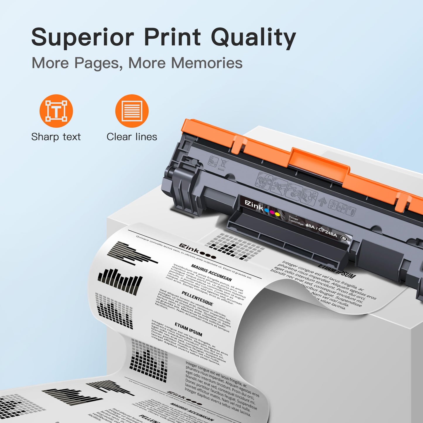E-Z Ink 48A Toner Cartridges Replacement for HP 48A CF248A Toner Cartridges Compatible with LaserJet Pro M15w M15a M16w M16a M28w M29w M29a M30w