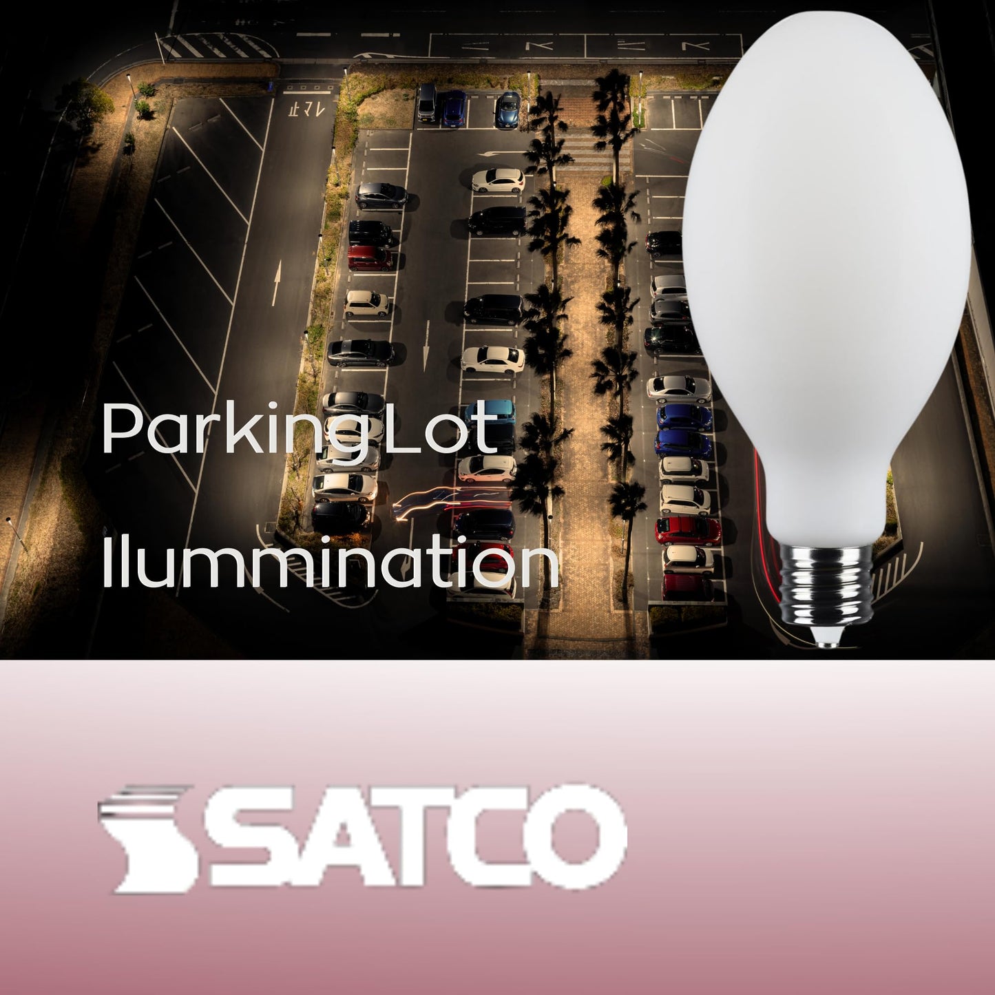 Satco S13194 62W LED HID Replacement Bulb, 5000K Natural Light, 10,000 Lumens, EX39 Mogul Extended Base, White Finish, 80+ CRI, Non-Dimmable,
