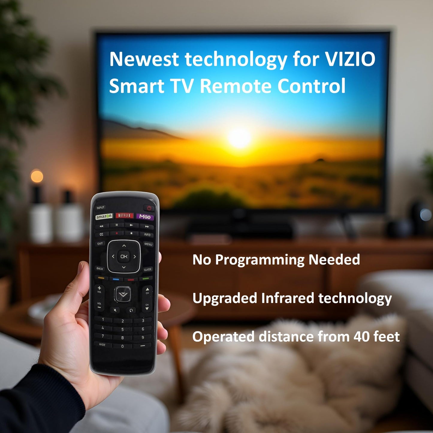 Universal Remote Control for Vizio TV, XRT112 Remote for VIZIO All LED LCD HD 4K UHD HDR Smart TVs - No Setup Required