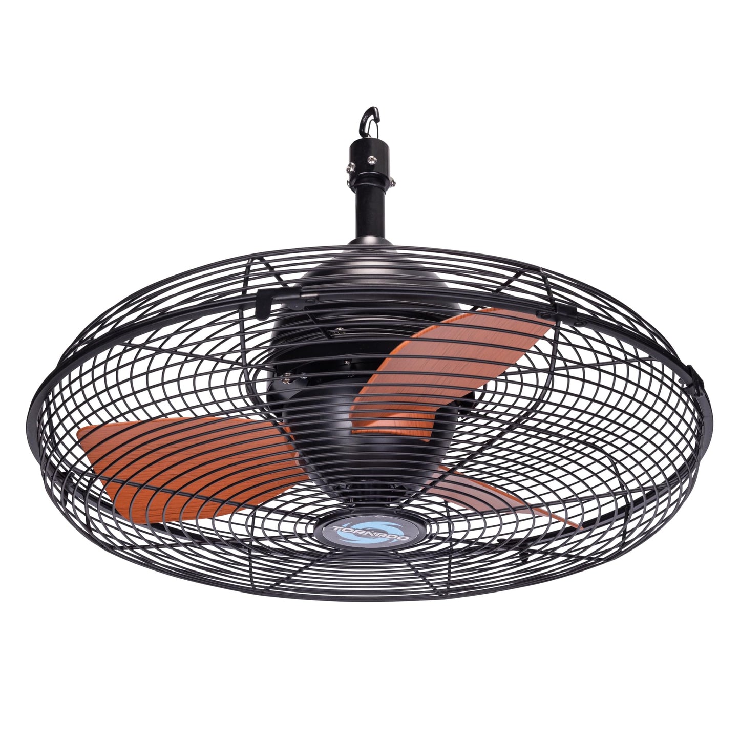Tornado 20 Inch Outdoor Downrod Mount Ceiling Fan, IPX4 Water-Resistant Ceiling Hung Fan Remote Control Included, 3 Speed 3000 CFM 10 FT Cord UL