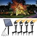 APONUO Metal Solar Spot Lights Outdoor with 9.8ft Cable Solar Powered Landscape Lighting Low Voltage IP65 Waterproof Auto On/Off for Outside Garden
