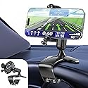 RIEMKSL Car Phone Holder Dashboard Phone Mount, 2025 Upgraded 360 Degree Rotation Multifunctional Clip Design, Universal Car Phone Mount Compatible