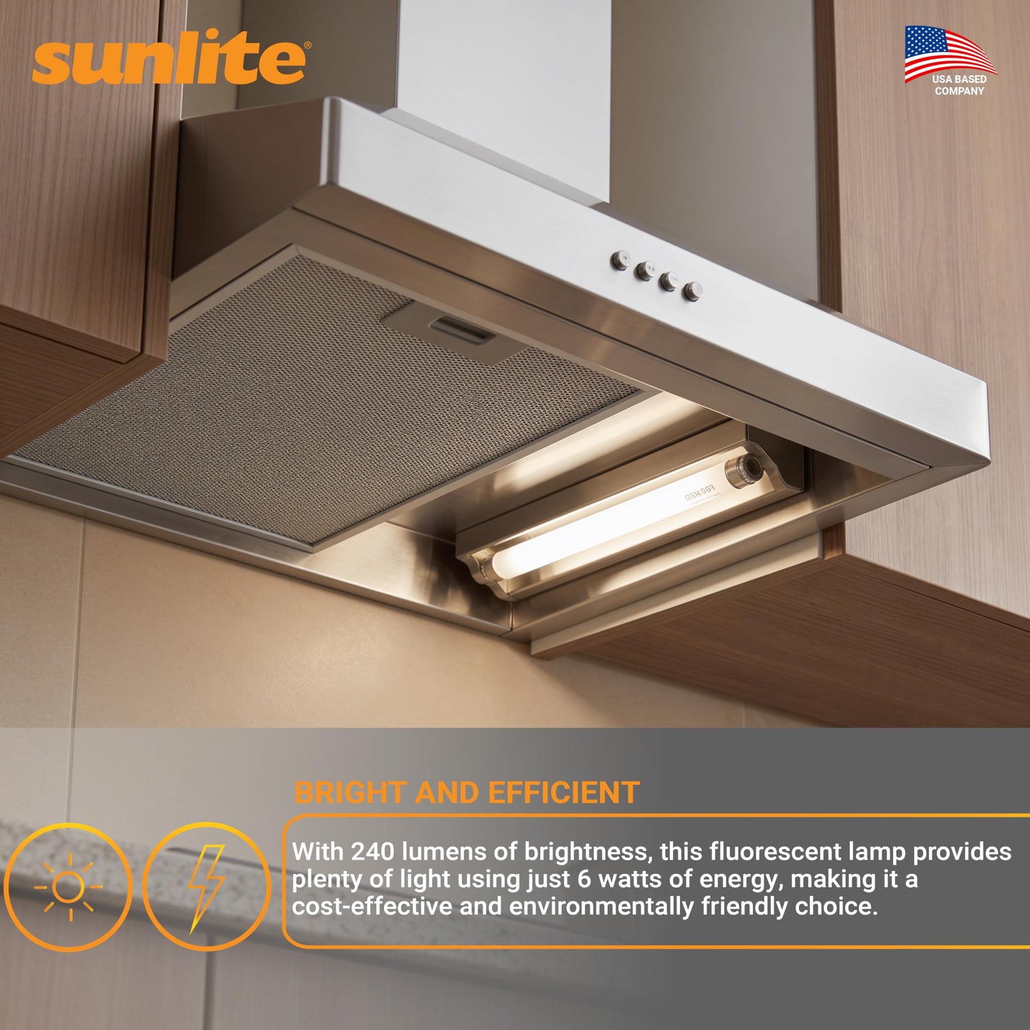 Sunlite 9-Inch F6T5/CW T5 Linear Fluorescent Lamp, 6 Watts, 240 Lumens, 4100K Cool White, Miniature G5 Bi-Pin Base, ROHS Compliant, High Performance