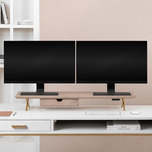 Anji Mountain Monitor Stand - Desktop Organizer & Laptop Riser, Ergonomic Monitor Riser, Space-Saving Monitor Stand for Desk, Durable Construction