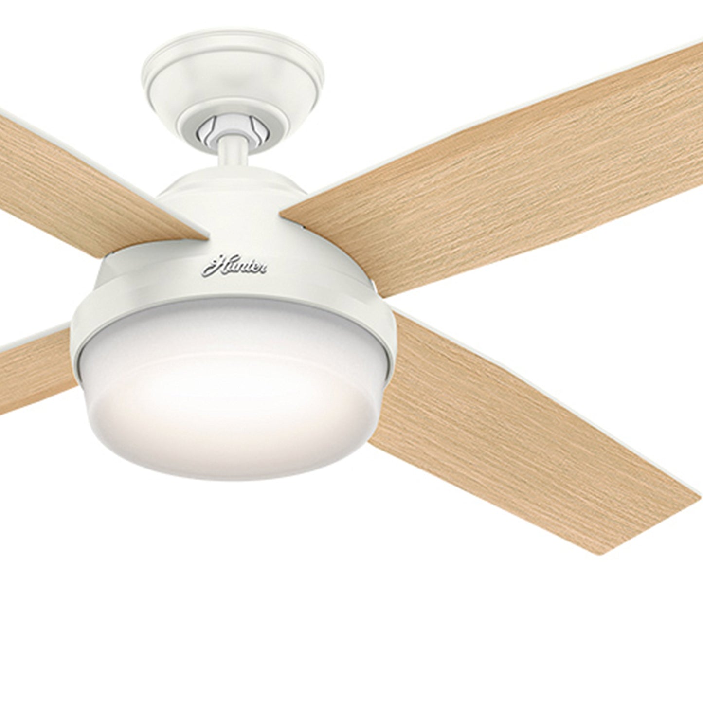Hunter Fan 52in Fresh White Contemporary Ceiling Fan with LED Light Kit and Remote Control (Renewed)