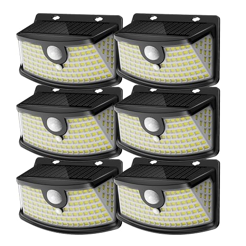 Aootek New Solar Motion Sensor Lights 120 LEDs with Lights Reflector,270° Wide Angle, IP65 Waterproof, Step Lights for Front Door, Yard, Garage, Deck