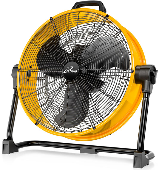 iLIVING 20 Inches 5703 CFM Heavy Duty High Velocity Barrel Floor Drum Fan With DC Brushless Motor,Stepless Speed Adjustment for Workshop, Garage