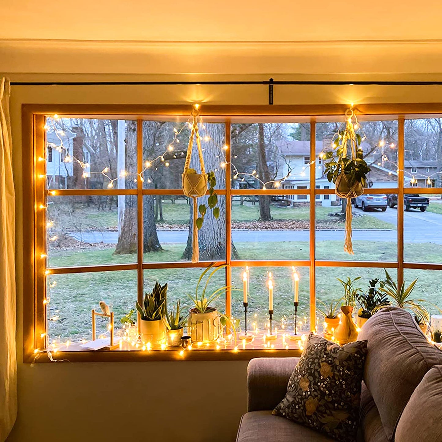JMEXSUSS 100 LED String Lights Indoor Bedroom, 8 Modes Warm White Christmas Lights Plug in, 33ft Connectable Room Fairy Twinkle Light Outdoor