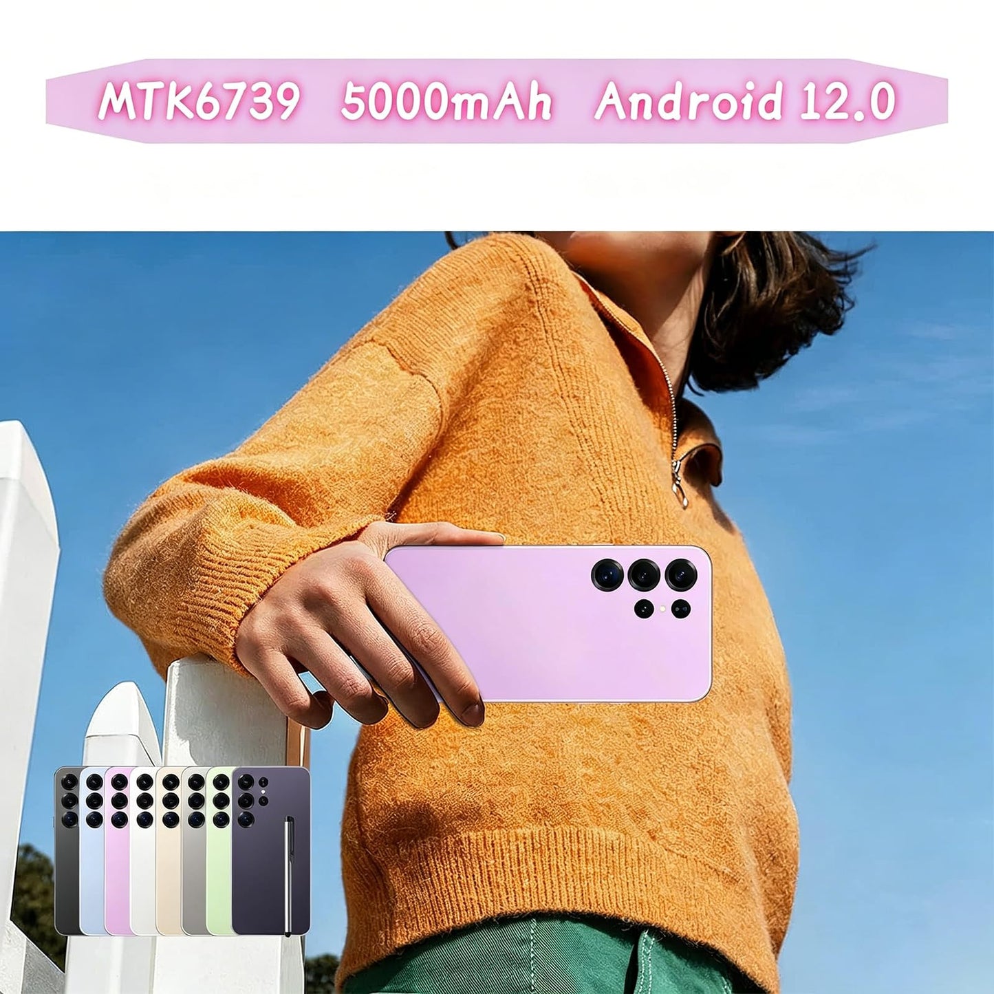 CostMvp S25Ultra 4G Smartphone Unlocked, Android 12.0 Mobile Phones 6.6'' HD+ Display, 4GB RAM 32GB ROM/256GB SD, 4G Dual SIM Dual Camera, Face