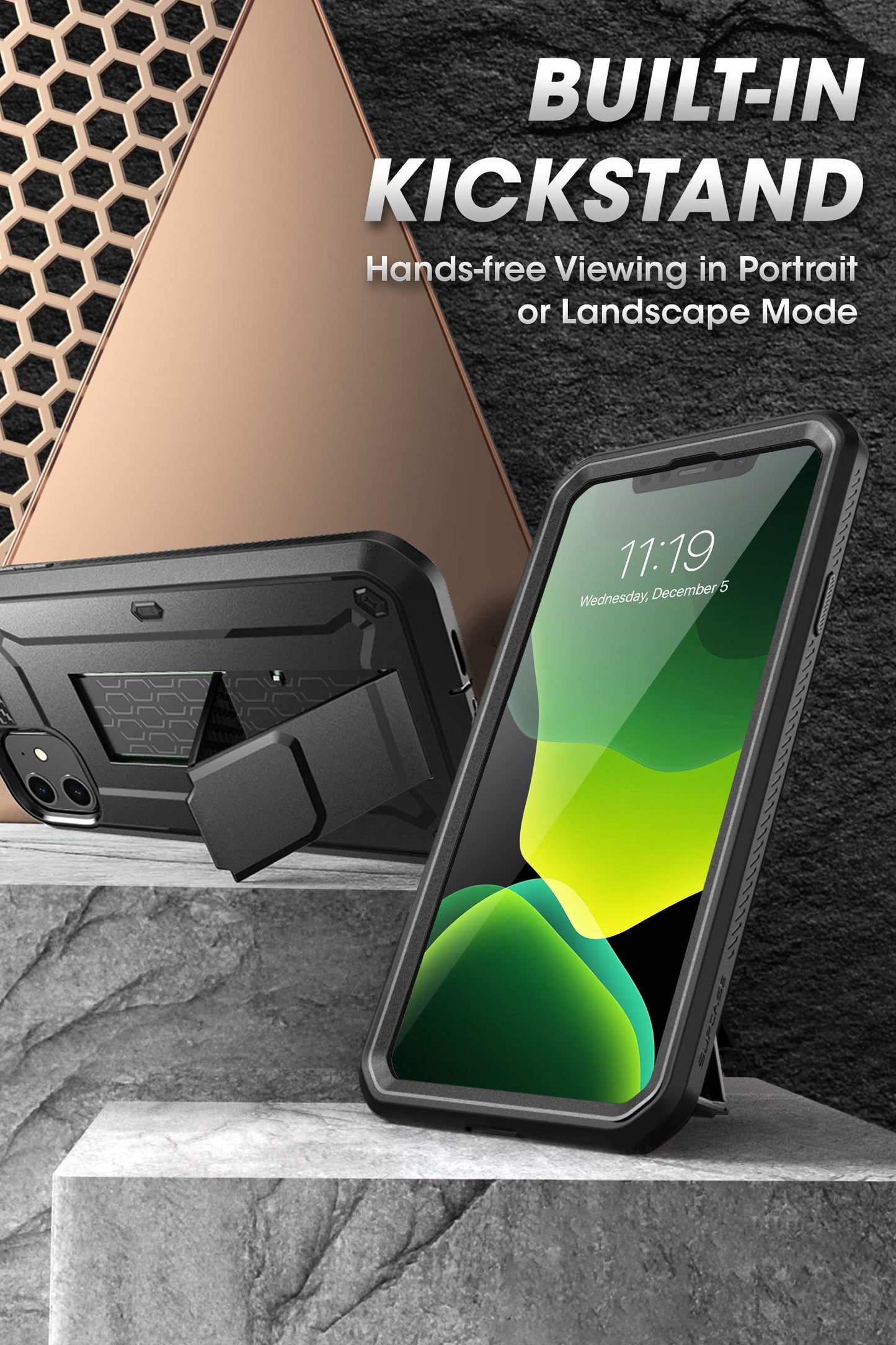 SUPCASE for iPhone 11 Case with Screen Protector (Unicorn Beetle Pro), [Built-in Stand & Belt Clip] [Military-Grade Protection] Heavy Duty Full-Body
