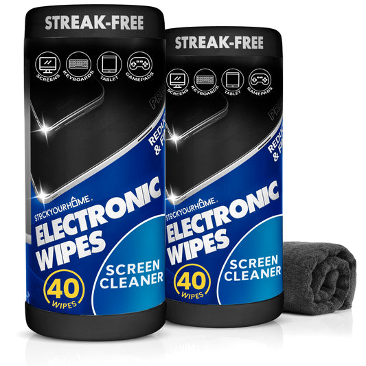 Electronic Screen Cleaner Wipes (80 Count, 2 Pack), Streak Free Pre-Moistened Wipes for Cleaning TVs, Laptops, Phones, Watches, Glasses, Cameras