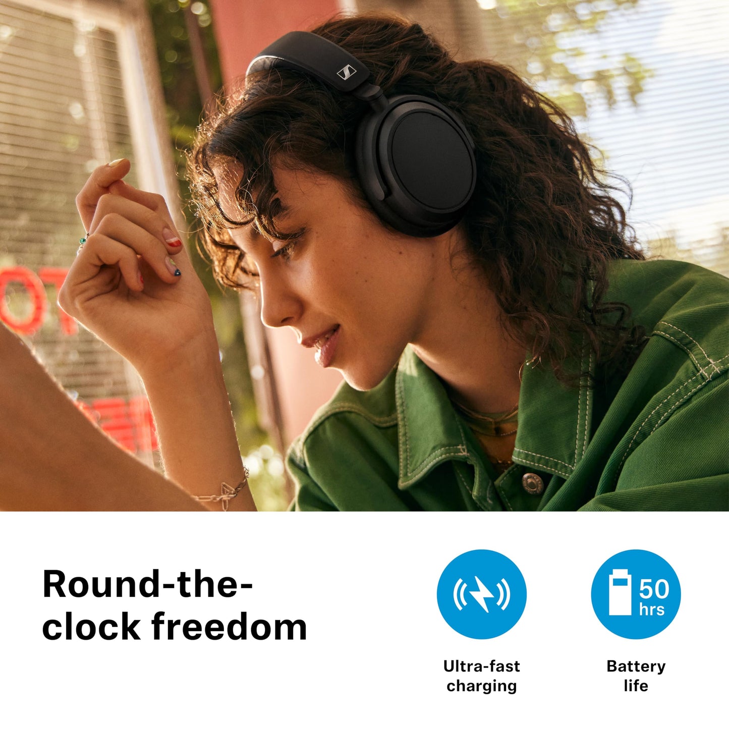 Sennheiser ACCENTUM Plus Wireless Bluetooth Headphones Noise Cancelling - Quick-Charge Feature, 50-Hr Battery Playtime, Adaptive Hybrid ANC…