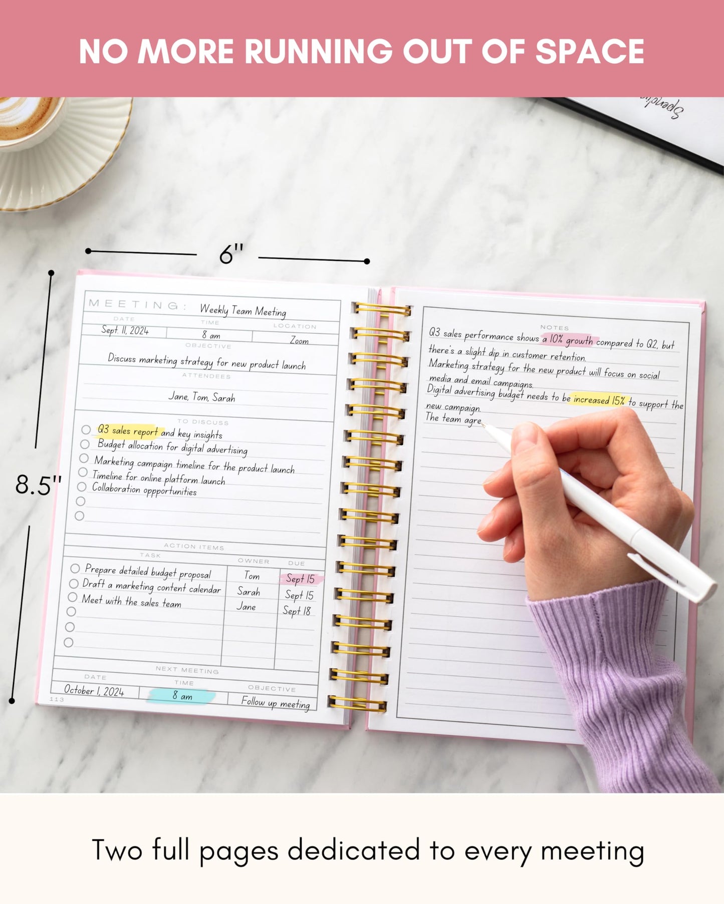 Lamare Meeting Notebook for Work Organization-Work Notebook for Note Taking