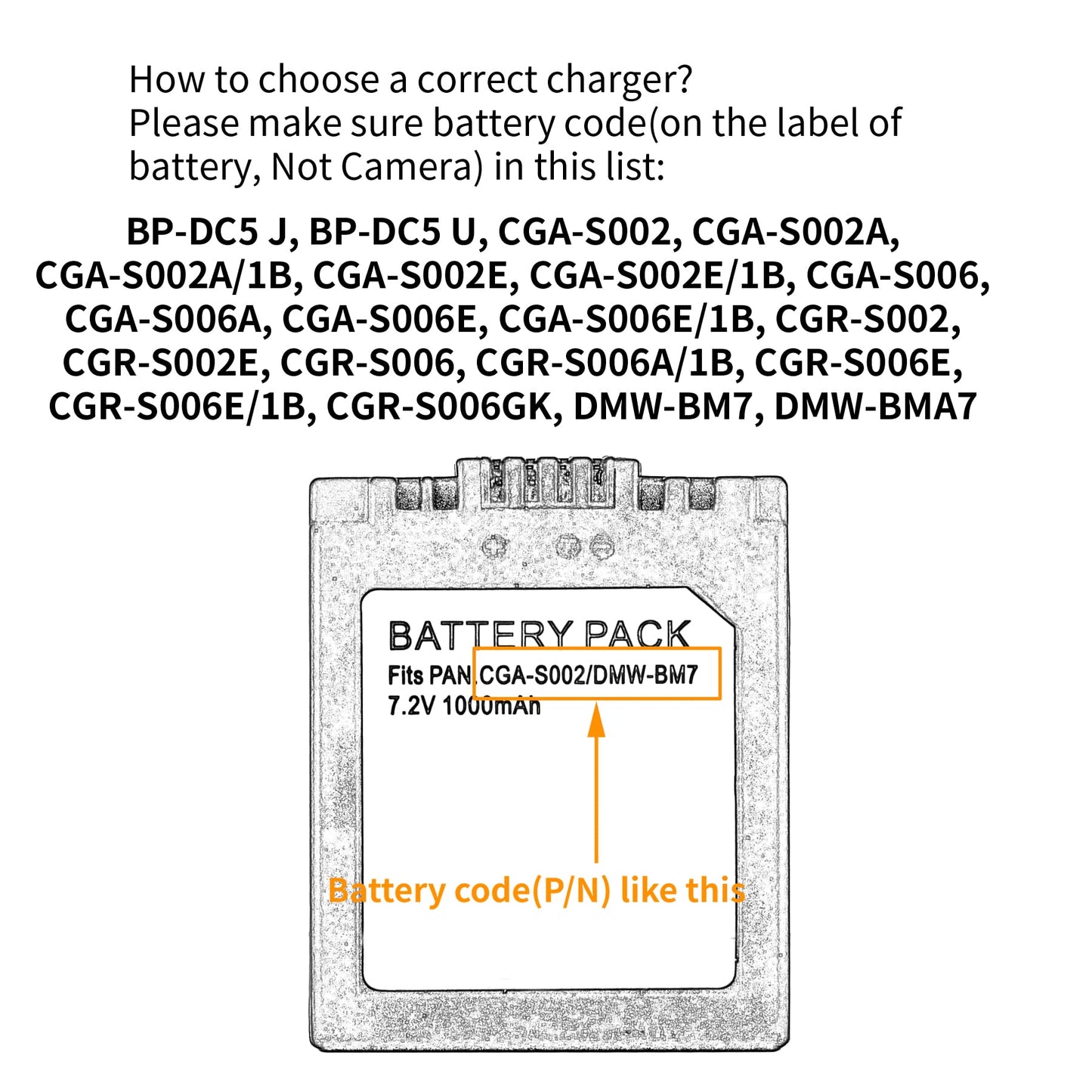 Norifon CGA-S002 USB Charger for Panasonic Lumix DMC-FZ15, DMC-FZ18, DMC-FZ2, DMC-FZ20, DMC-FZ28, DMC-FZ3, DMC-FZ30, DMC-FZ35, DMC-FZ38, DMC-FZ4