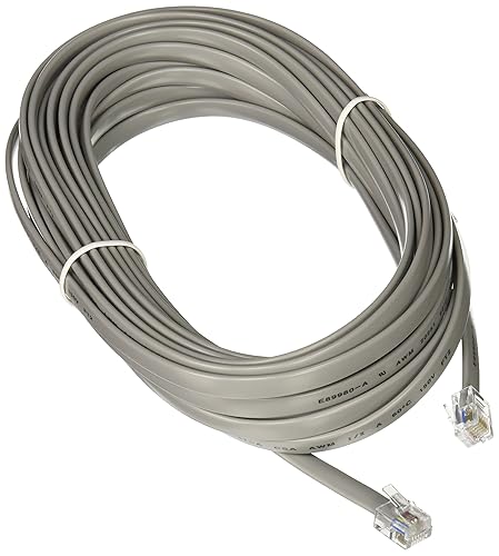 C2G 08133 RJ12 Modular Telephone Cable, Silver (25 Feet, 7.62 Meters)