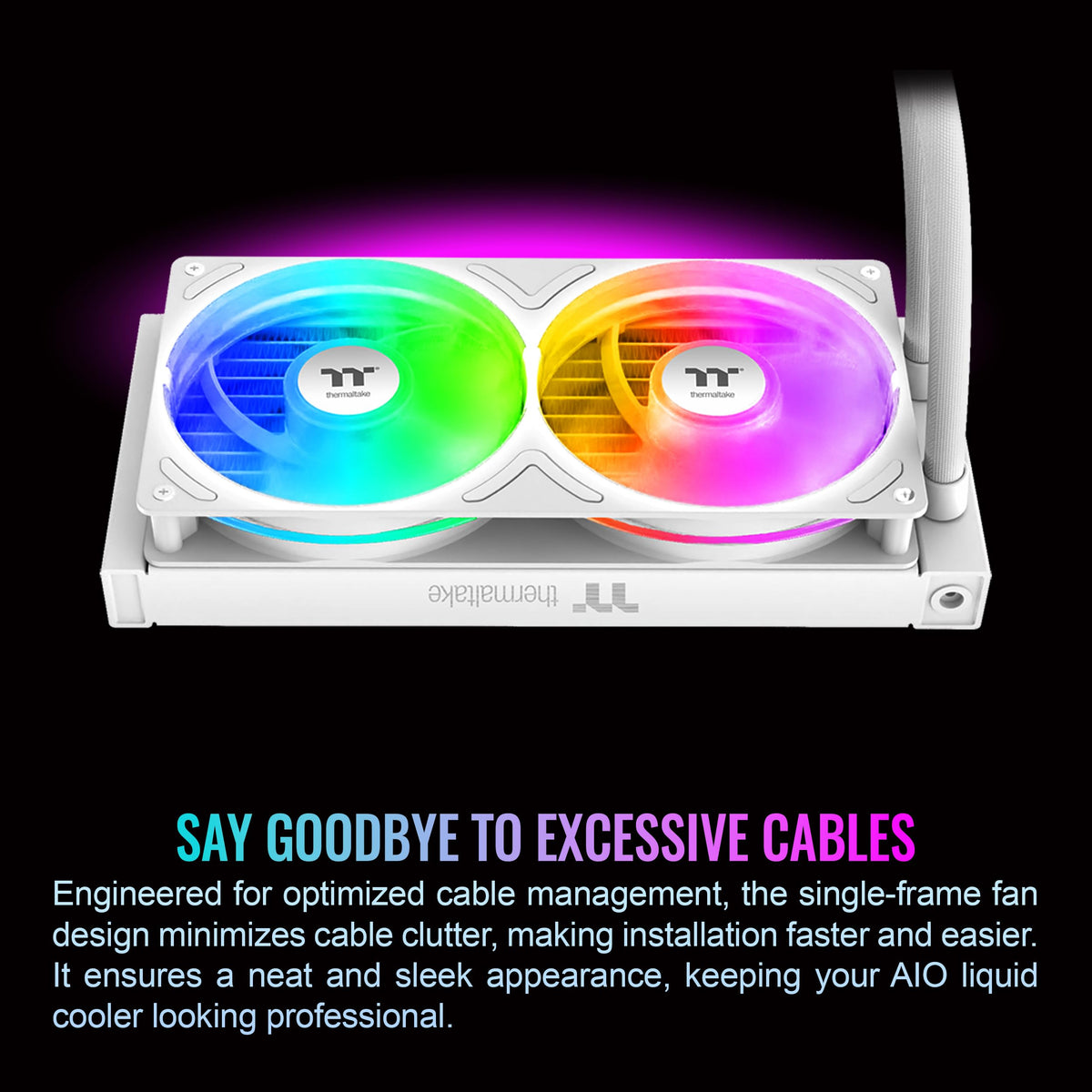 Thermaltake TH240 V3 ARGB CPU Liquid Cooler; Intel/AMD; 1x240mm 500~2500rpm Single Frame ARGB Fan; 240mm Radiator; ARGB Infinity Mirror; Rotatable
