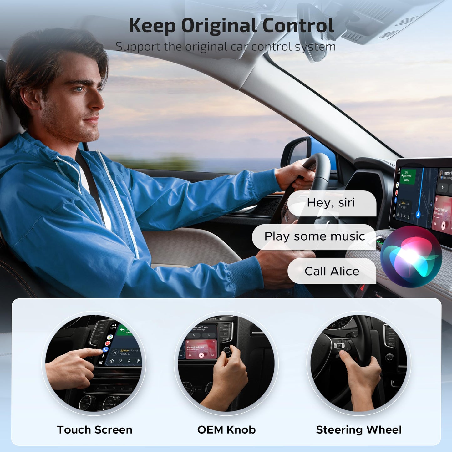 ByteWave Wireless Android Auto & CarPlay Adapter 2-in-1 Converts Wired to Wireless 2025 Upgraded, Plug-and-Play Dongle with Low Latency, Connect