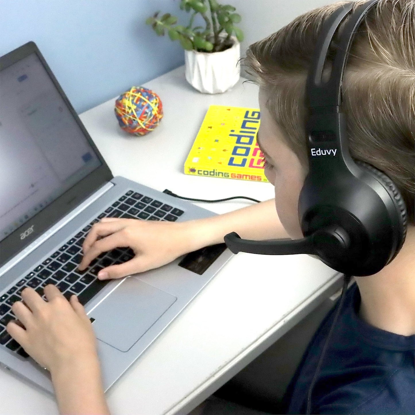 Eduvy Bulk Headphones for Classroom with Microphone, Heavy-Duty School Pack Wired Headphones for Students with Rotating Boom Mic. Teacher Must Haves…