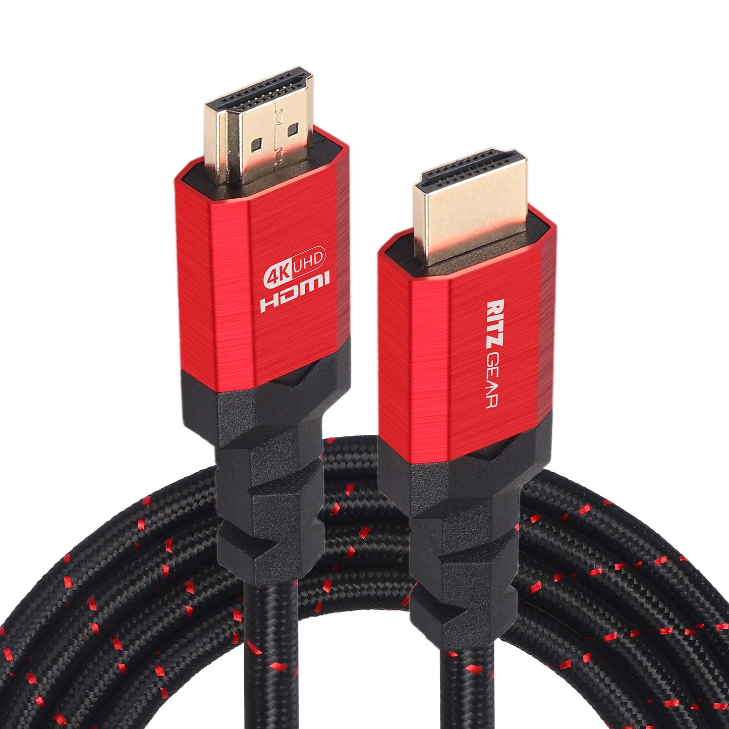 4K HDMI 2.0 Cable 3 ft. [10 Pack] by RitzGear. 18 Gbps Ultra High Speed Braided Nylon Cord & Gold Connectors - 4K@60Hz/UHD/3D/2160p/1080p/ARC