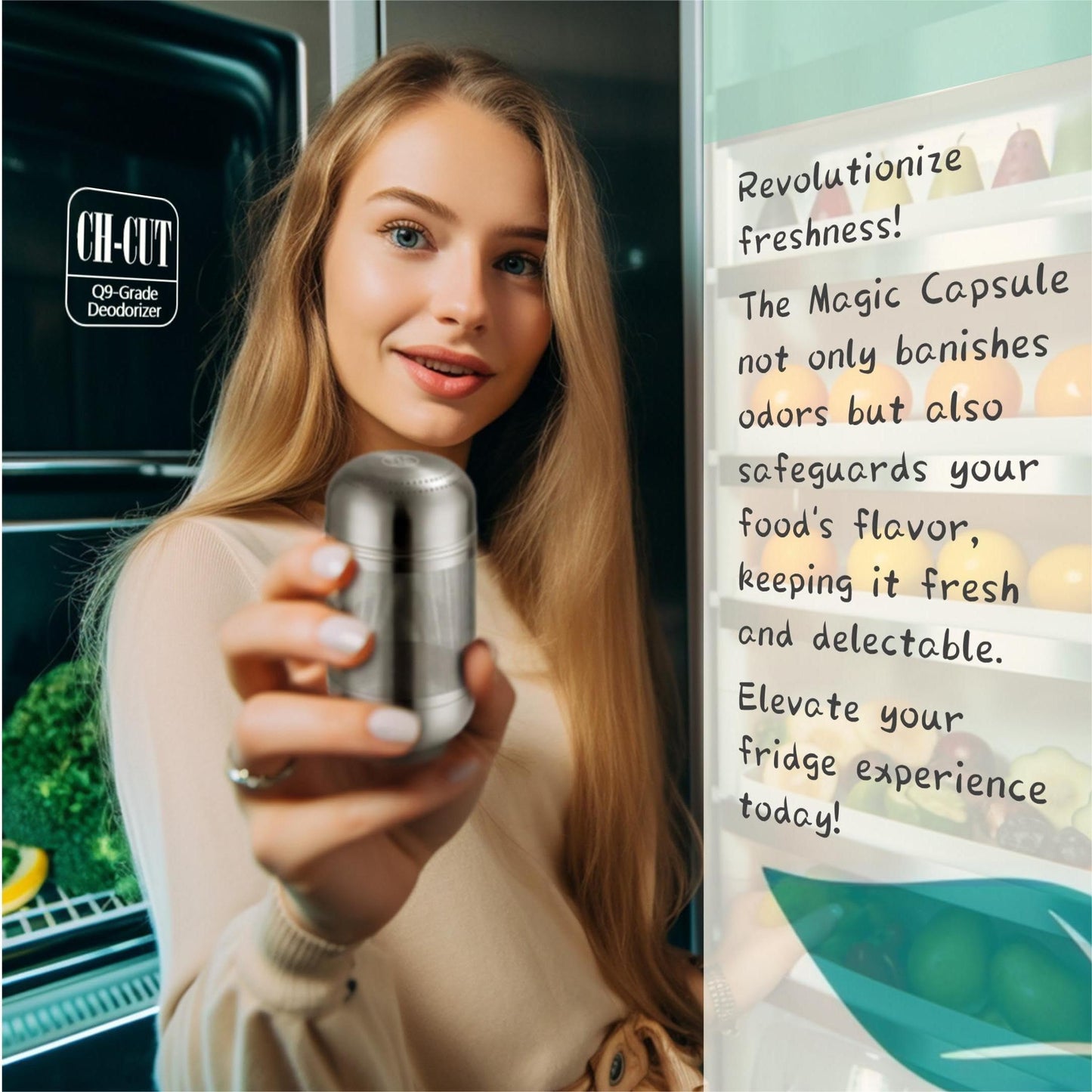 Magic Capsule-2026 NEW Upgrade-Refrigerator Deodorizer, Lasts for 10 Years, Odor Eliminator, Fridge Deodorizer, Beats Baking Soda and Bamboo Charcoal
