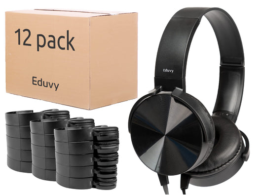 Eduvy Bulk Headphones for Classroom, 12 Pack Durable Wired School Headphones for Students. Teacher Must Haves Supplies from Elementary to College…