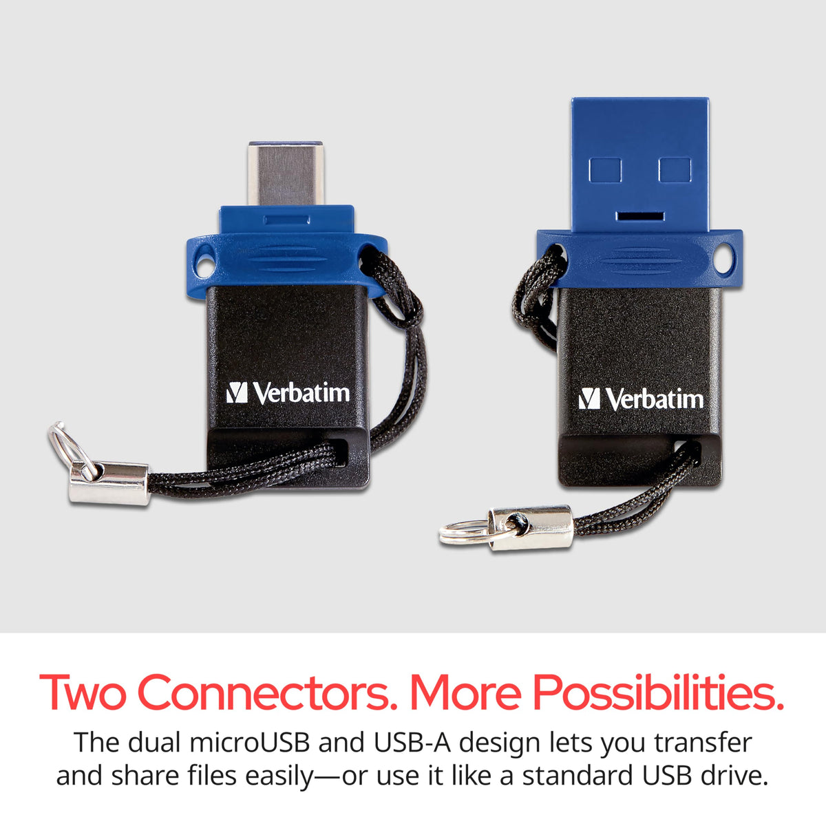 Verbatim 128GB Store 'n' Go Dual USB 3.2 Flash Drive, USB-C/USB-A - Blue