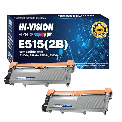 2 Pack HI-Vision® Compatible 593-BBKD (PVTHG) Toner Cartridge Replacement for E310dw E514dw E515dw E515dn Printers
