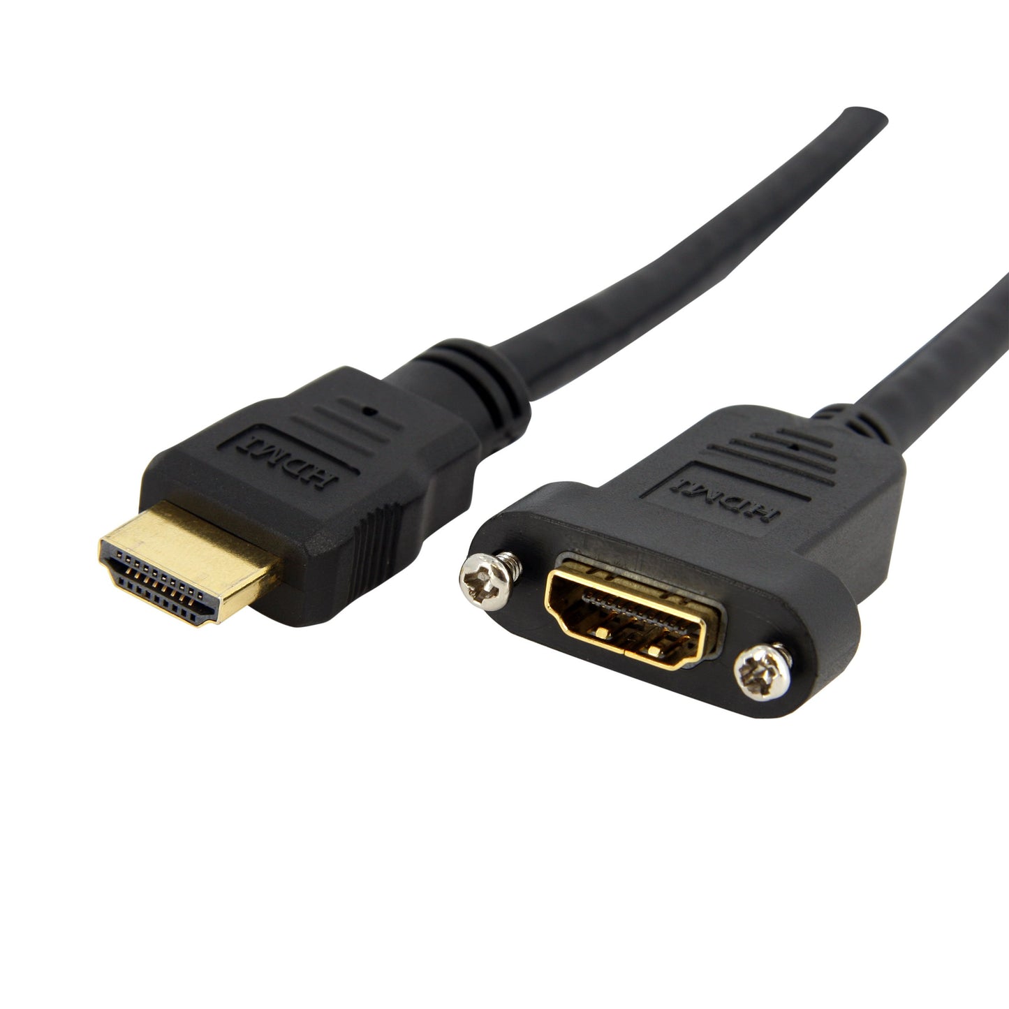 StarTech.com 3ft HDMI Female to Male Adapter, 4K High Speed Panel Mount HDMI Cable, 4K 30Hz UHD HDMI, 10.2 Gbps Bandwdith, 4K HDMI Female to HDMI