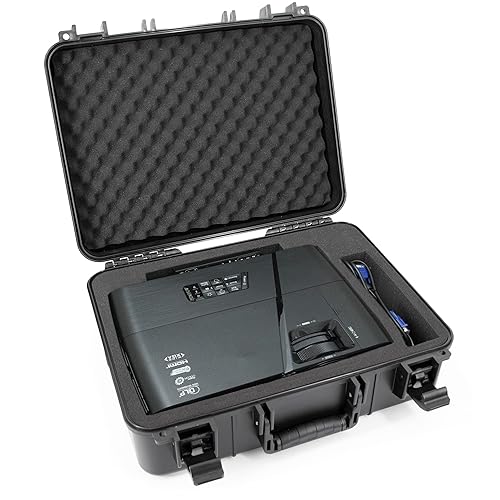 CASEMATIX Projector Hard Case with Customizable Foam Compatible With Epson VS240, EX3240, VS345, VS340, VS335W, EX7240 Pro, EX5240 - Travel Case