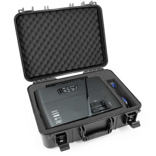 CASEMATIX Projector Hard Case with Customizable Foam Compatible With Epson VS240, EX3240, VS345, VS340, VS335W, EX7240 Pro, EX5240 - Travel Case