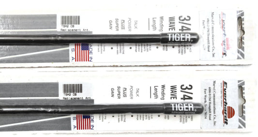 Lot of 2 Everhardt TSM2-B 3/4 Wave 2 ft Fiberglass “Super Flexâ€ CB Radio Antenna - Black