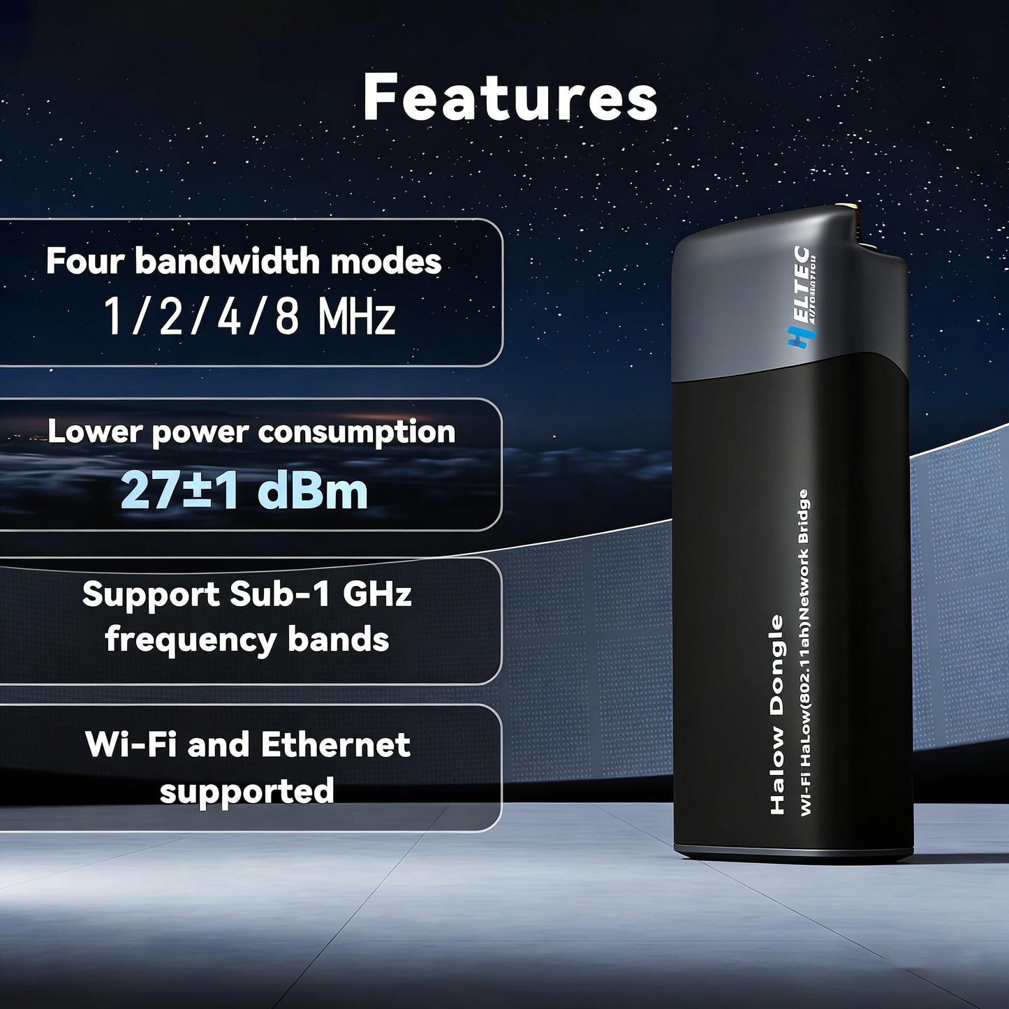 Heltec Wi-Fi HaLow Dongle Wireless Bridge 802.11ah Network Booster Long Range Wireless Access Extender Ethernet Bridge Repeater (STA)