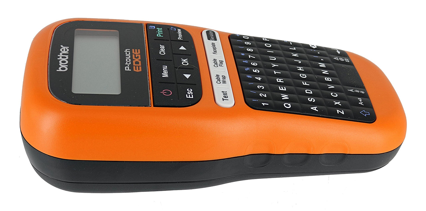 Brother PT-E105 P-Touch Edge Handheld Industrial Monochrome Label Maker with Interactive Menu and Automatic Lamination (AAA Batteries Not Included)