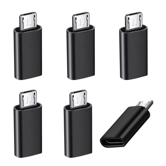 6Pack Micro USB to USBC Adapter, Type C Female to Micro USB Male Convert Connector Support Charge Data Sync Compatible with Nexus 5 6, and More…
