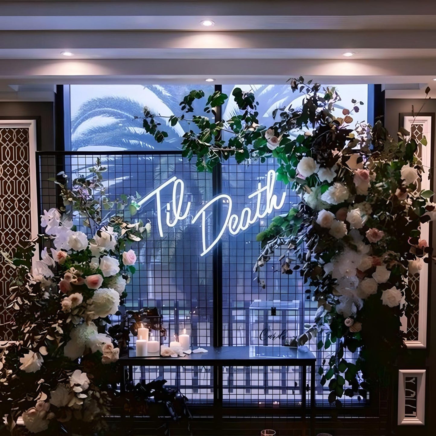 TIL Death Neon Sign - LED Neon Signs Wedding White Neon Light Signs for Home Beer Bar Pub Recreation Room Game Room Windows Garage Wall Restaurant