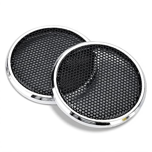 ASHATA Speaker Covers, 2 PCS 1 inch Audio Speakers Decoration Protective Grills Cover Steel mesh Case,Round