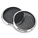 ASHATA Speaker Covers, 2 PCS 1 inch Audio Speakers Decoration Protective Grills Cover Steel mesh Case,Round