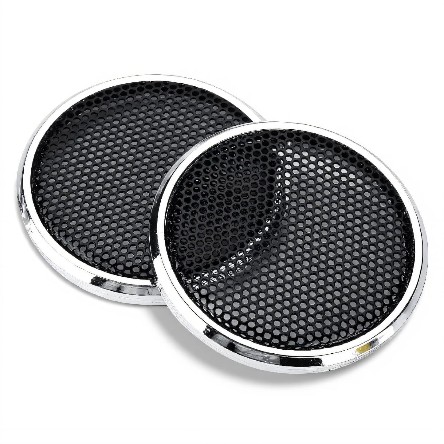 ASHATA Speaker Covers, 2 PCS 1 inch Audio Speakers Decoration Protective Grills Cover Steel mesh Case,Round