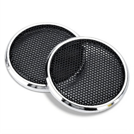 ASHATA Speaker Covers, 2 PCS 1 inch Audio Speakers Decoration Protective Grills Cover Steel mesh Case,Round