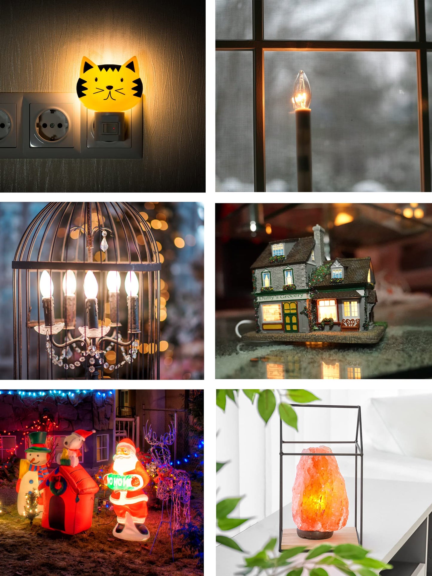 Mandala Crafts E12 C7 LED Night Light Bulbs, 7W Warm White Candelabra