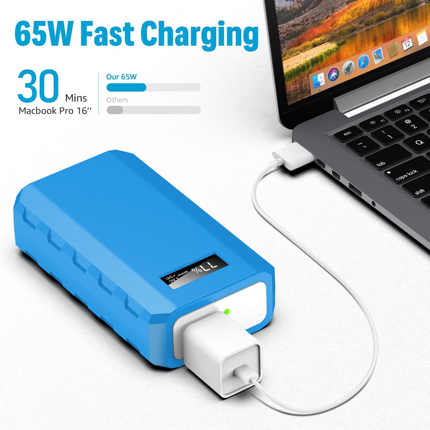 SinKeu Power Bank, 24000mAh with 110V AC Outlet Portable Laptop Battery Bank, 65Watt Portable Power Charger for iPhone 15, Outdoor Camping and Home