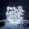 Best Dentist Ever Neon Sign, White LED Accent USB Powered Decorative Neon Light for Dental Clinic Office Waiting Room Dentist Office Wall Table Decor