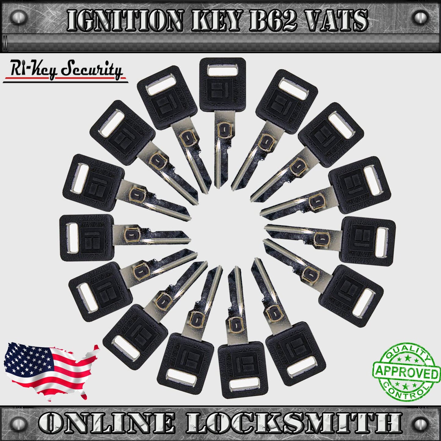 RI-Key- B62-P2 Ignition V.A.T.S. Key Blank for GM Vehicles and H Door Key B45 VATS Resistor Key #2