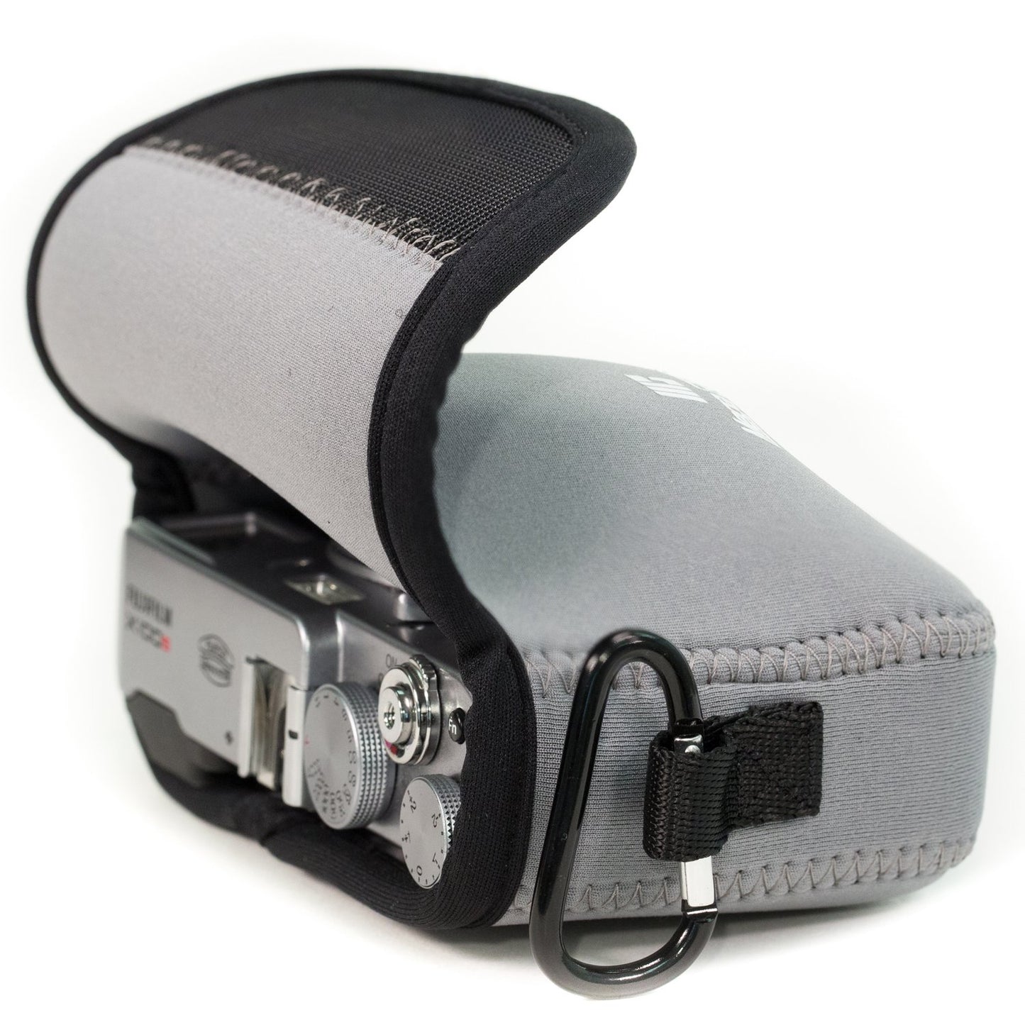 MegaGear Fujifilm X100F, X100T, X100S Ultra Light Neoprene Camera Case, with Carabiner - Gray - MG1095