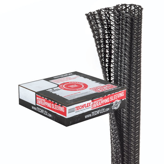 TechFlex 1/2" Split F6 Sleeving Wrap, Split Loom (50FT) F6N0.50BK-50
