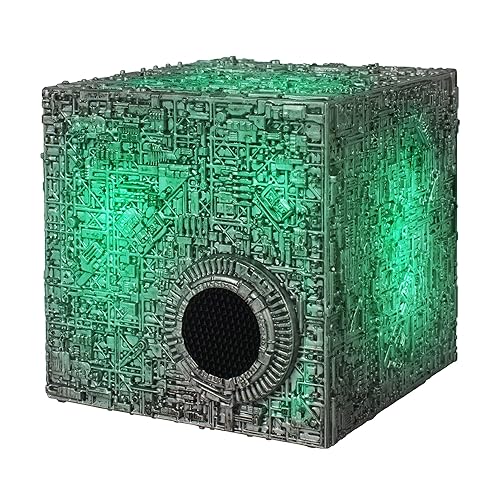 Star Trek Borg Cube Bluetooth Speaker with Green Illumination, Sound Effects & Borg Quotes - Memorabilia, Gifts, Gadgets, Collectibles for Star Trek