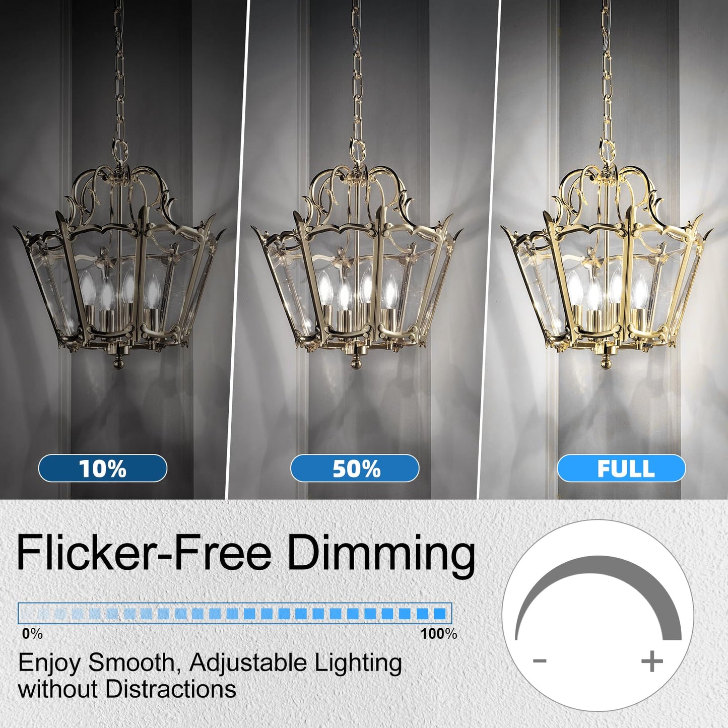 E12 Light bulbs 60 watt Equivalent, Dimmable LED Candelabra Bulb, 12 Pack